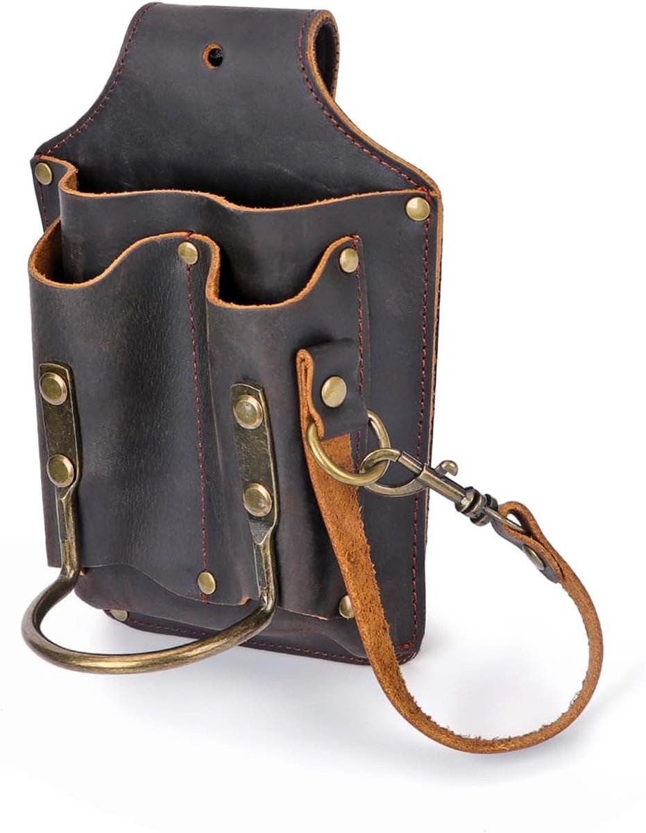TOURBON Leather Tool Belt Pouch Heavy Duty Hammer Loop Tool Storage Organizer Bags for Electricians Carpenters - ShopVlot