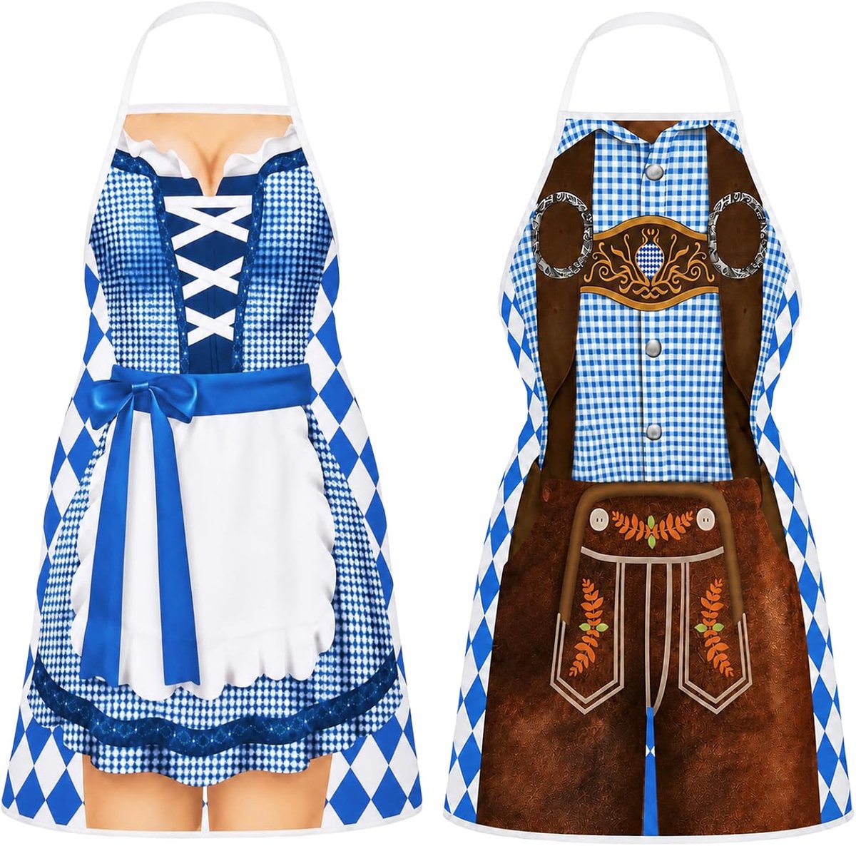 Oktoberfestschort voor mannen en vrouwen, grappig Beierse kookschort voor barbecueën in de open lucht, tuinieren - ShopVlot