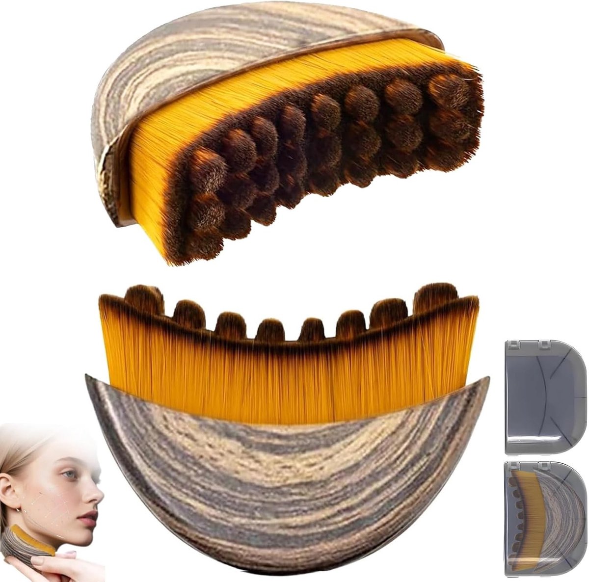 Lymfedrainage Borstels voor Gezicht, Ultra Zachte Massagestiften voor Gezicht, Ogen en Halsverzorging met Bescherming, 2 Stuks
