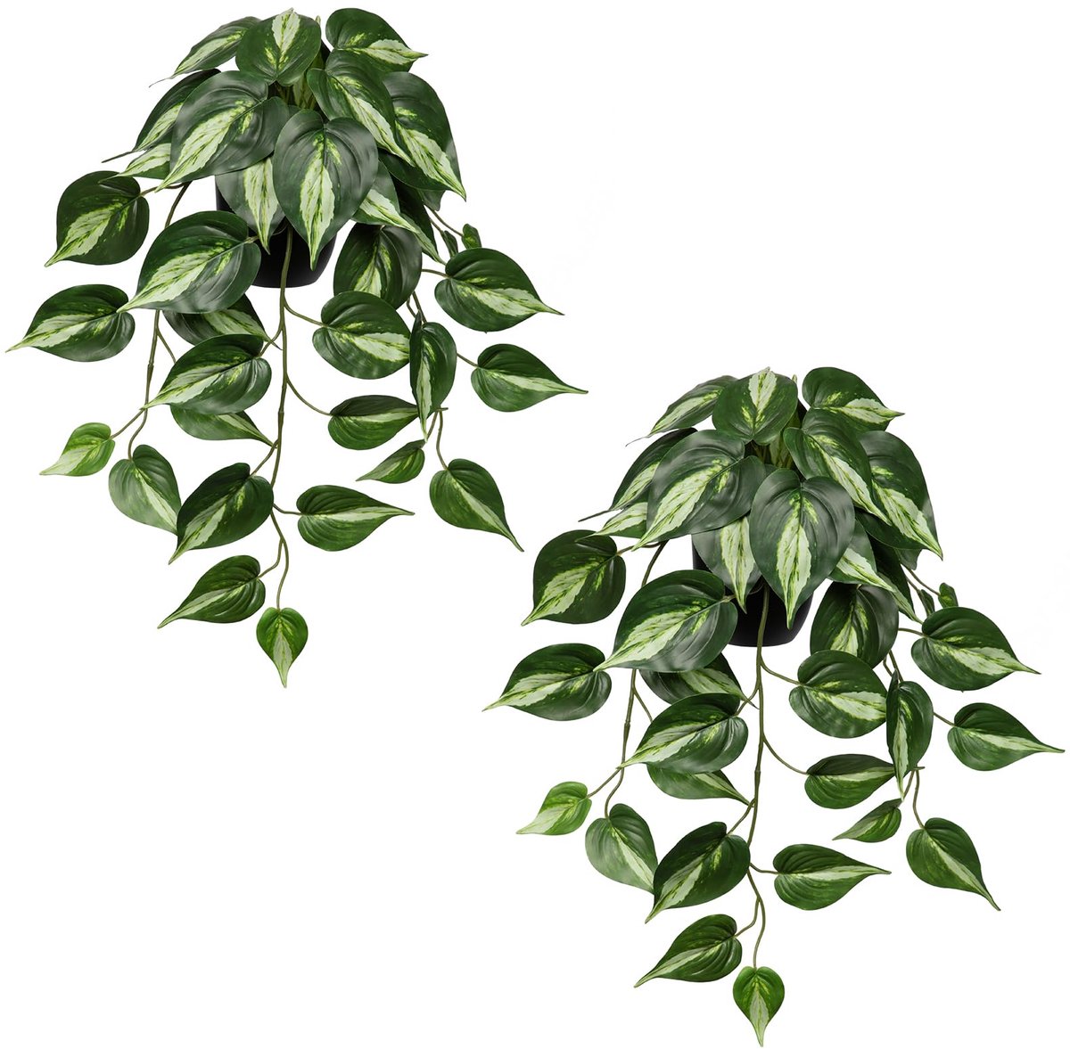 Kunstplanten set van 2 - hangende klimopplanten - decoratieve kunstplanten - perfect voor binnen - ShopVlot