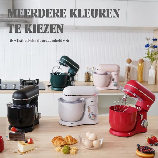Keukenrobot - Mixer Machine - Bakken en Koken - Dubbele Kom - 35 Liter - Wit — afbeelding 4