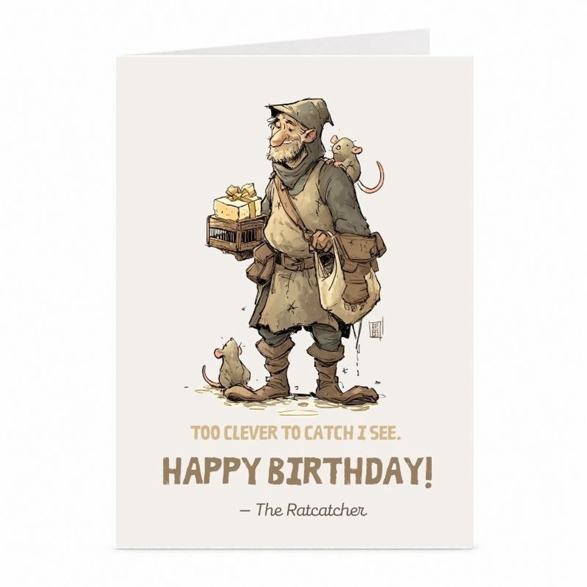 Rattenvanger - Verjaardagskaart - JustTheCardGuy - A6 met envelop