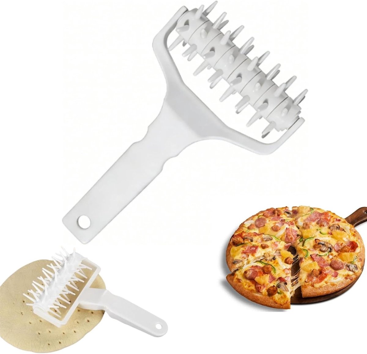 Pizza Deeg Docker Roller, Plastic Deeg Prikker voor Blisterpreventie, Ideaal voor Pizza en Gebak, Bakgereedschap voor Perfecte Resultaten