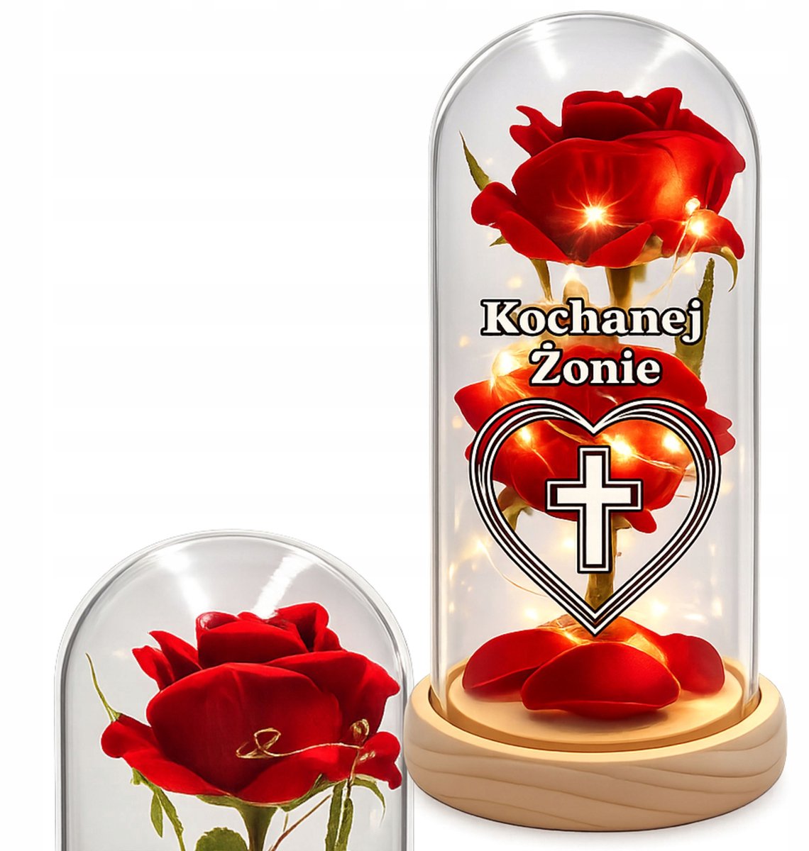 Eeuwige Roos LED Znicz voor Geliefde Vrouw - Sfeervolle Decoratie