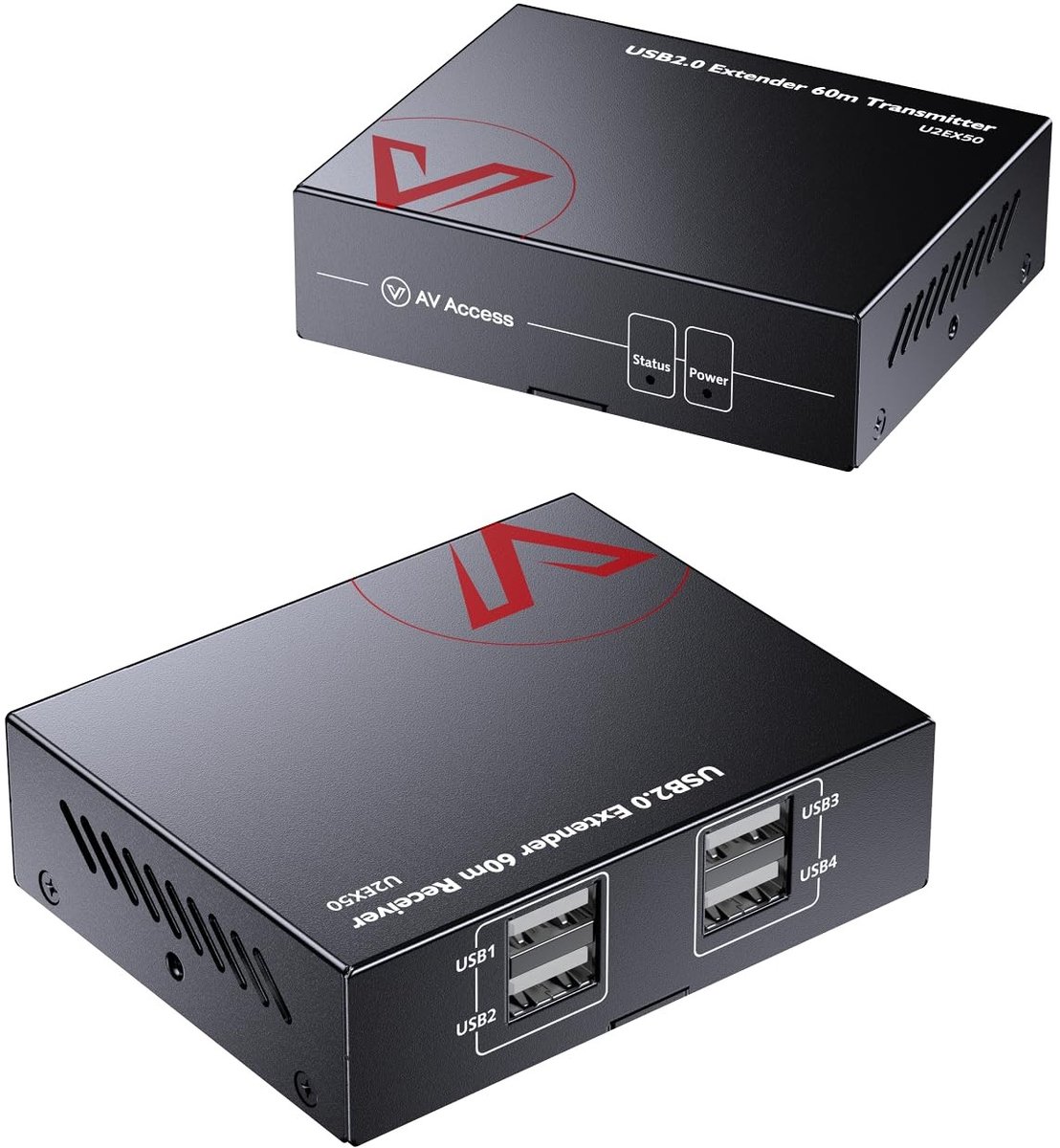 SolidKeus - USB Extender tot 60m via Cat5e/6 met 4 Poorten