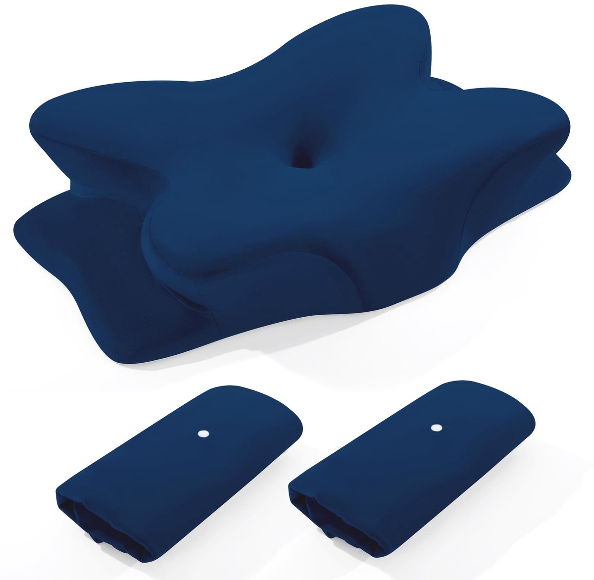 SolidKeus - Set van 2 Fluwelen Kussenhoezen voor Ergonomisch Nekkussen