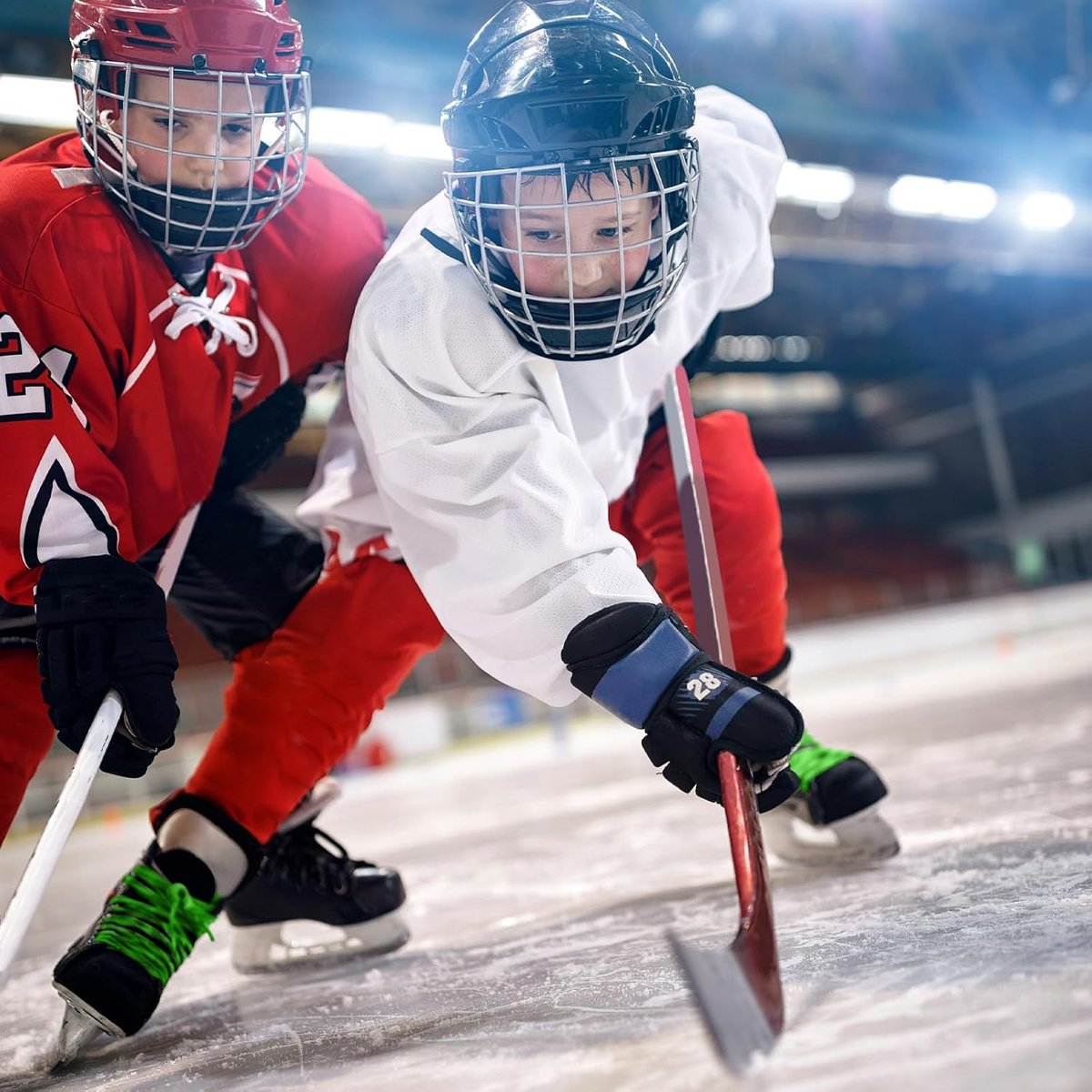 2 paar gewaxte schaatsen met veters, geschikt voor ijshockey en schaatsen, duurzame en comfortabele schaatsuitrusting