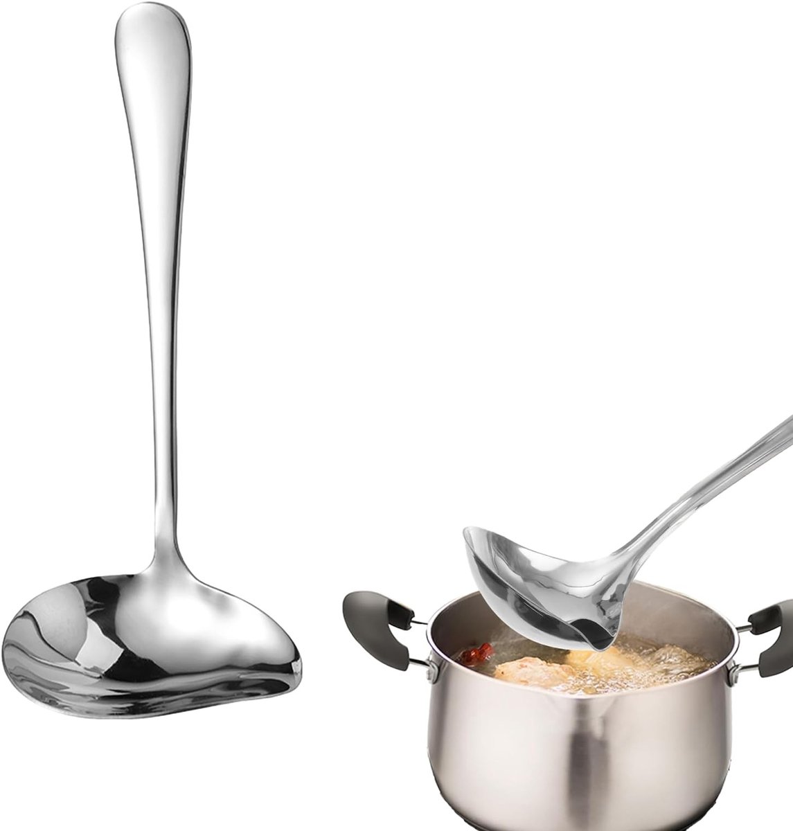 SolidKeus - RVS Soeplepel met Gietrand 18.5 cm