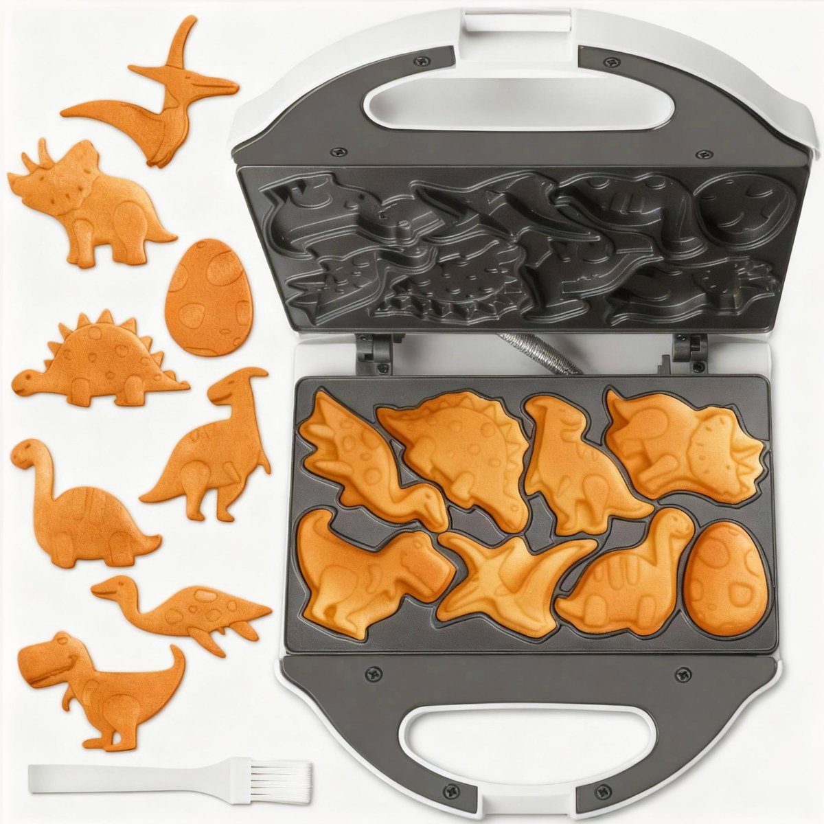 SolidKeus - Mini Wafelijzer met Dino Motief voor Kinderen