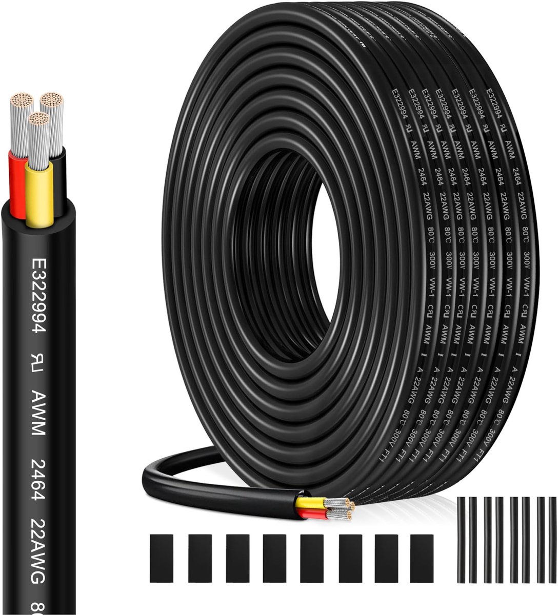 SolidKeus - 22AWG 3x0.34mm² UL2464 10m Verlengkabel voor LED Verlichting