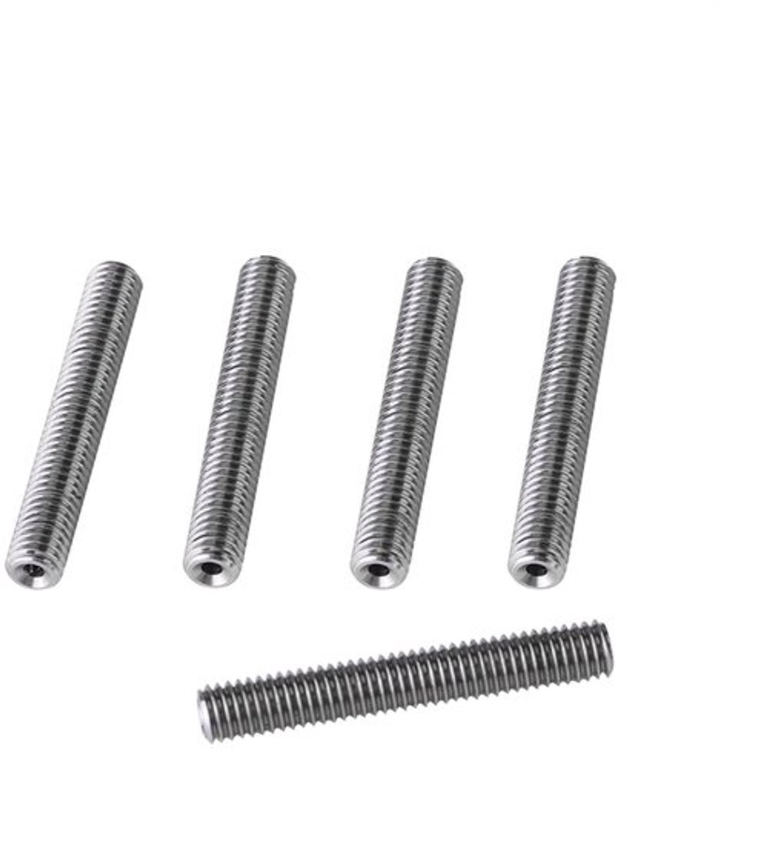 Hotend-set 5 Stuks - Roestvrij Stalen M6 Mondstukken - PTFE-buizen - Compatibel met 3D-printer Extruder - Voor 1,75 Mm Filament - Duurzaam en Lange Levensduur - 3D-printer Onderdelen