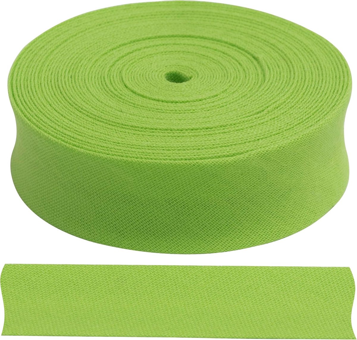 Biaisband 4,5 meter x 18 mm - kleur groen - van polyester/katoen