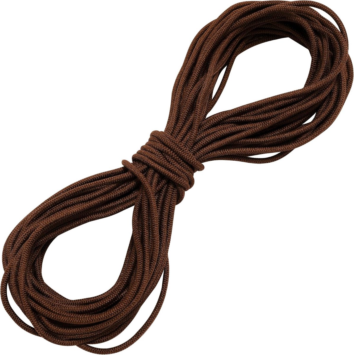 Elastische band rond 10 m - diameter 2 mm - donkerbruine kleur
