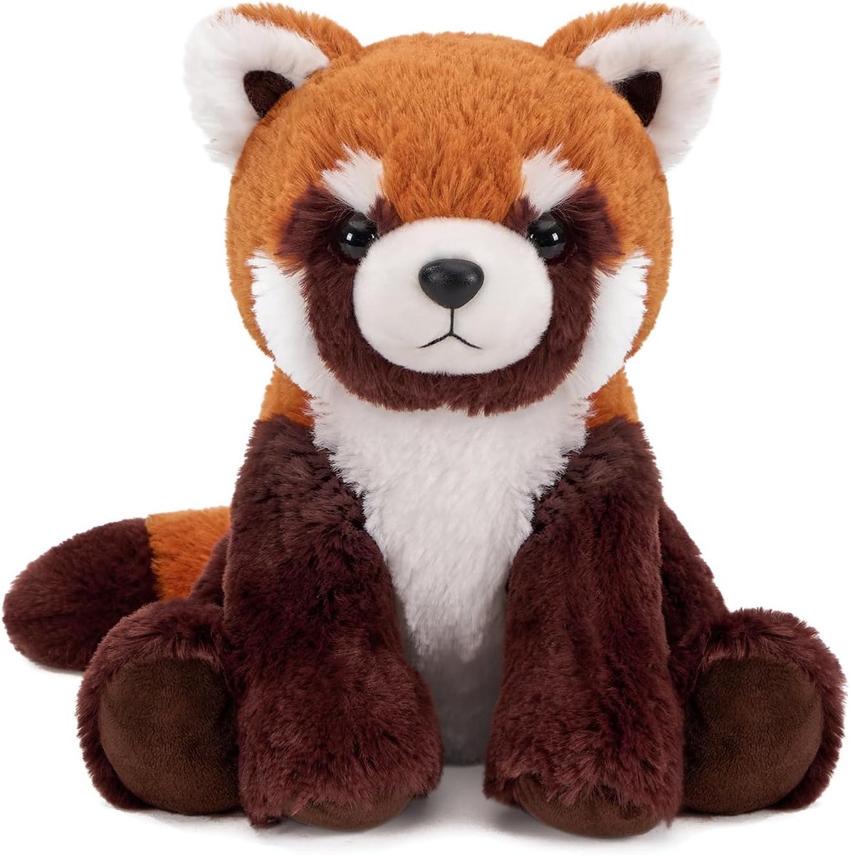 Shownicer Pluche dier panda, knuffeldier, knuffeldier, Kawaii panda, pluche kussen, speelgoed, cadeau voor volwassenen en kinderen vanaf 3 jaar (panda - oranje, 25 cm)