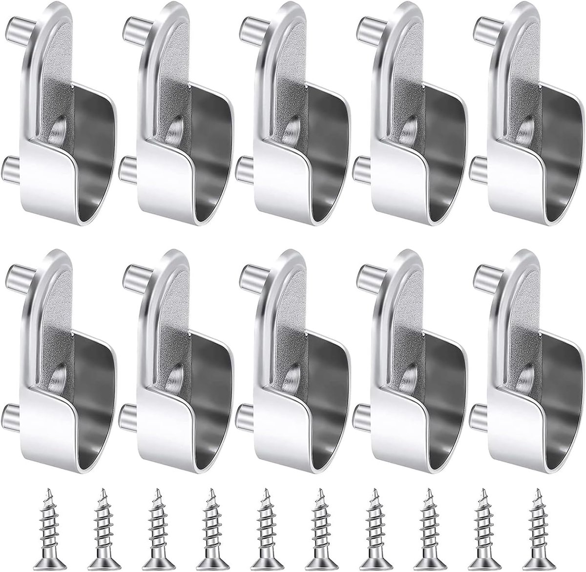 10 stuks, kledingstang, kledingstang, houder, kastbuislager voor kastbuis, stang, ronde buis