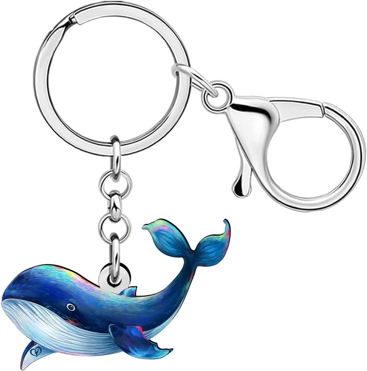 Acryl Blauwe Walvis Sleutelhanger Oceaan Dier Charms Walvis Geschenken Voor Vrouwen Kids Meisjes Rugzak Purse Sleutelhanger Accessoires