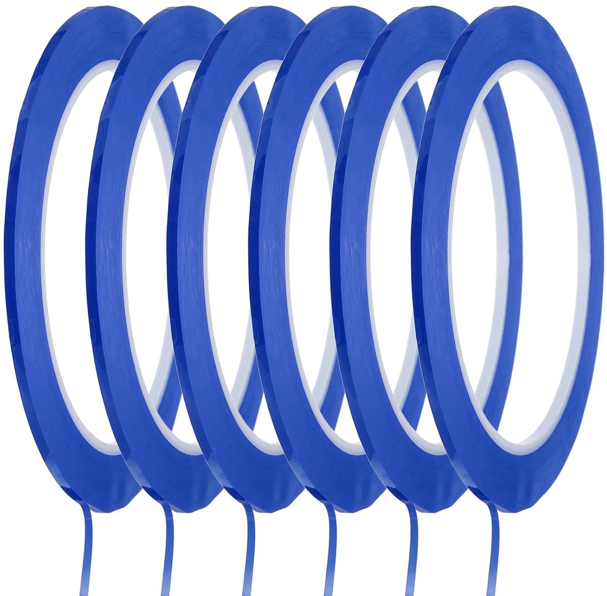 Whiteboard-plakband, 2 mm, zelfklevend, grafische tape voor lijnen, 66 meter, stickers voor droogborden, scrapbooking, doe-het-zelf, kunsthandwerk, blauw, 6 stuks