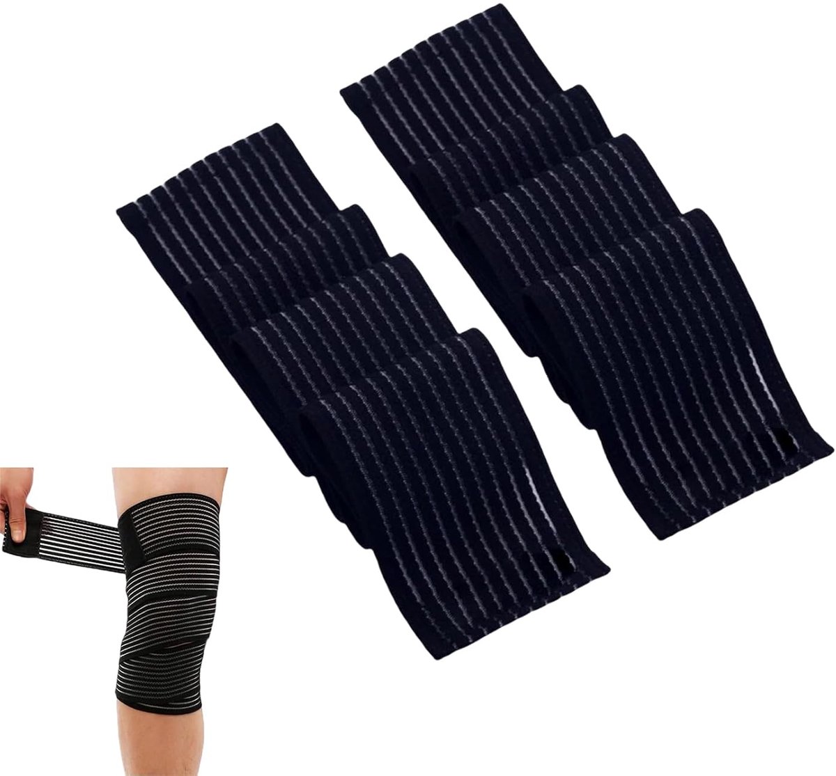 2 stuks 180 cm hoge elastische kniebandage voor mannen en vrouwen zijn geschikt voor mannen en vrouwen, elastische sportband, sportbandenset, kuitbandage voor fitness