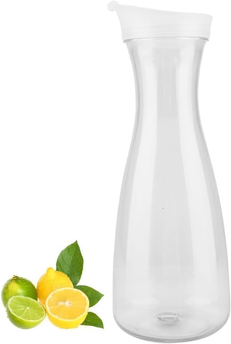 Waterkaraf met deksel, plastic kruiken voor feestkaraf Ijstheekruik Waterkan Waterkruik Acryl waterdrankkaraf 21oz(1000ML)