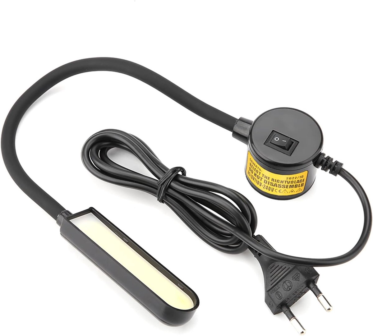 6 W COB naaiwerklamp, instelbaar met magnetische voet, verstelbare naaimachinelamp, EU-stekker 110-265 V