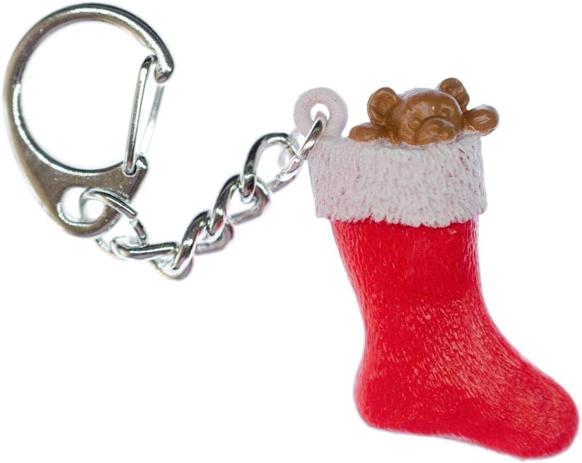 Kerstkous sleutelhanger sok X-Mas - handgemaakt modesieraad I hanger sleutelhanger sleutelhanger sleutelhanger, zwart, 40mm