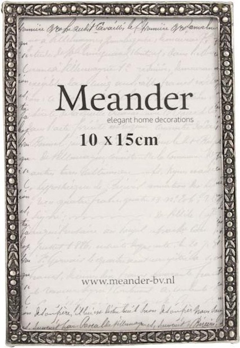 Meander Fotolijst - Oudzilver met strass - foto 10 x 15 cm