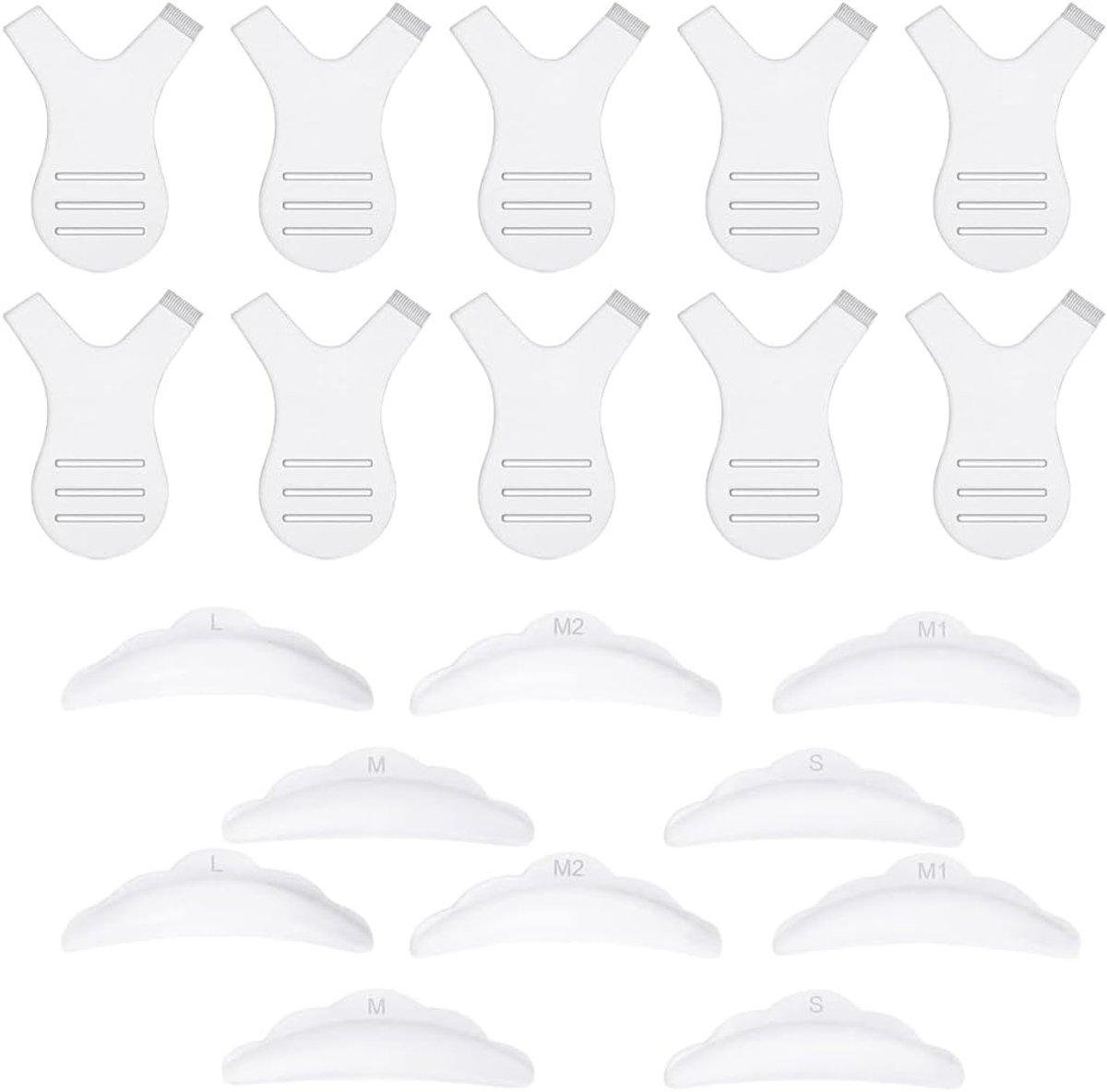 10 stuks siliconen wimperkwasten, Y-vorm, beauty-tool, make-up, accessoires voor de schoonheid van wimpers, voor krullen, wimperverlenging, 10 stuks