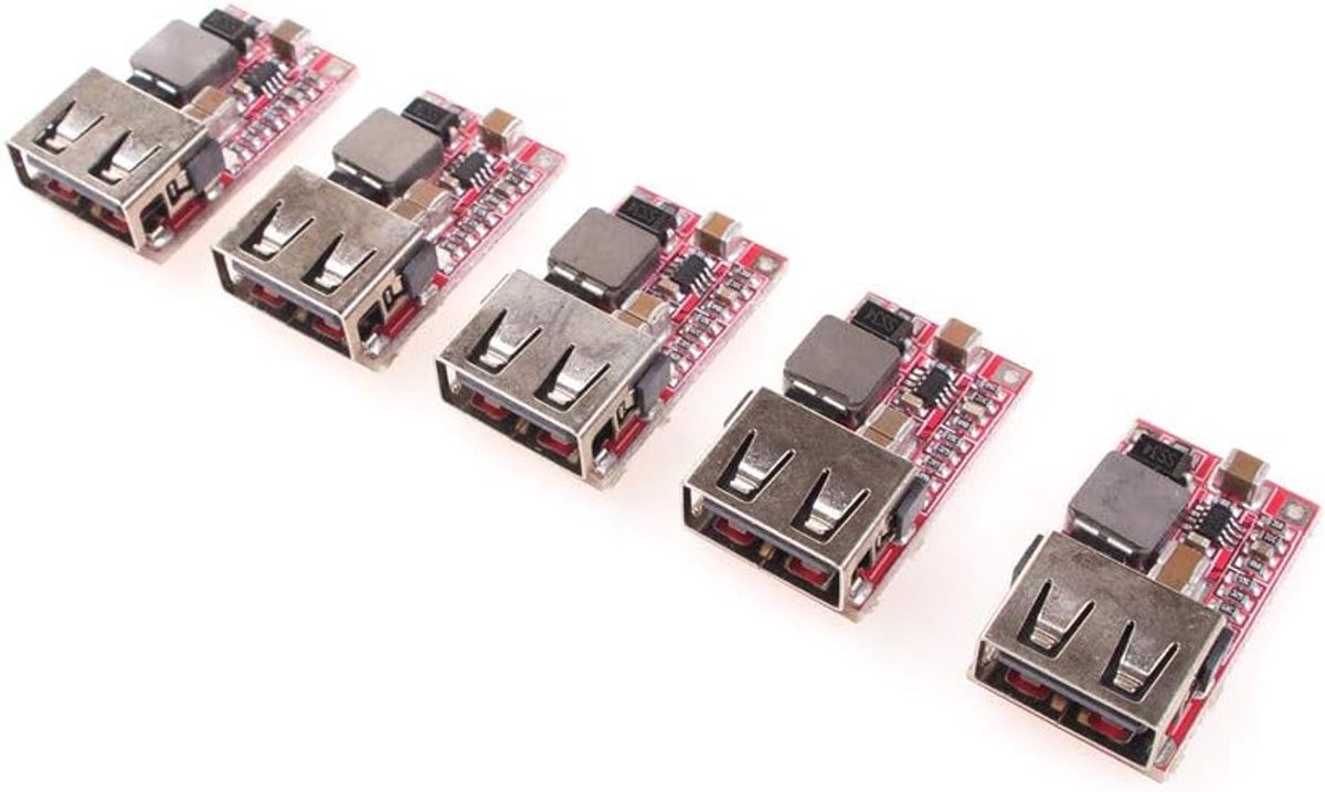 5 stuks DC-DC 6-24 V tot 5 V 3 A USB-lader Step Down Power Supply Module