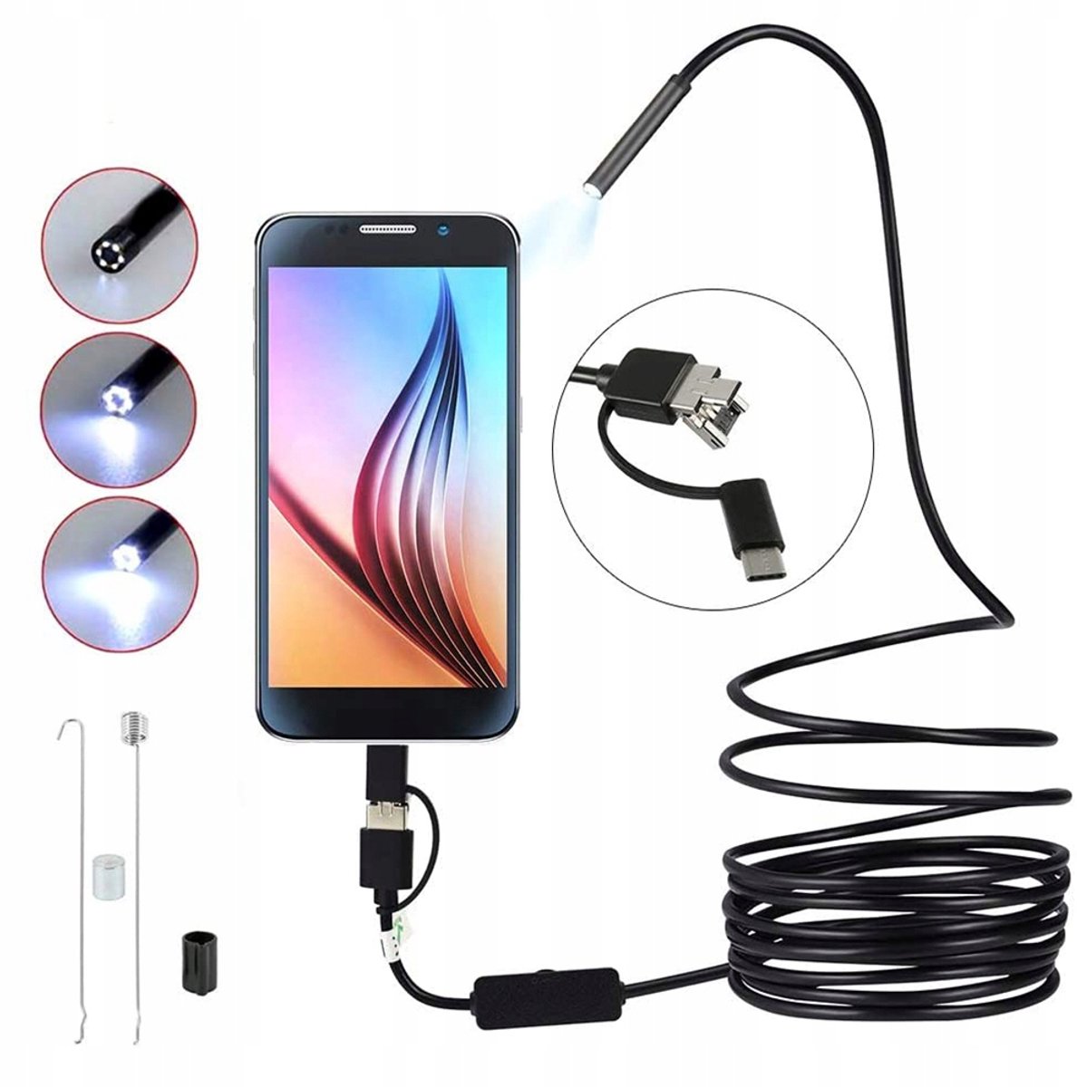 Endoscoop Camera 3.5m HD 1080p 8mm USB-C Inspectiecamera