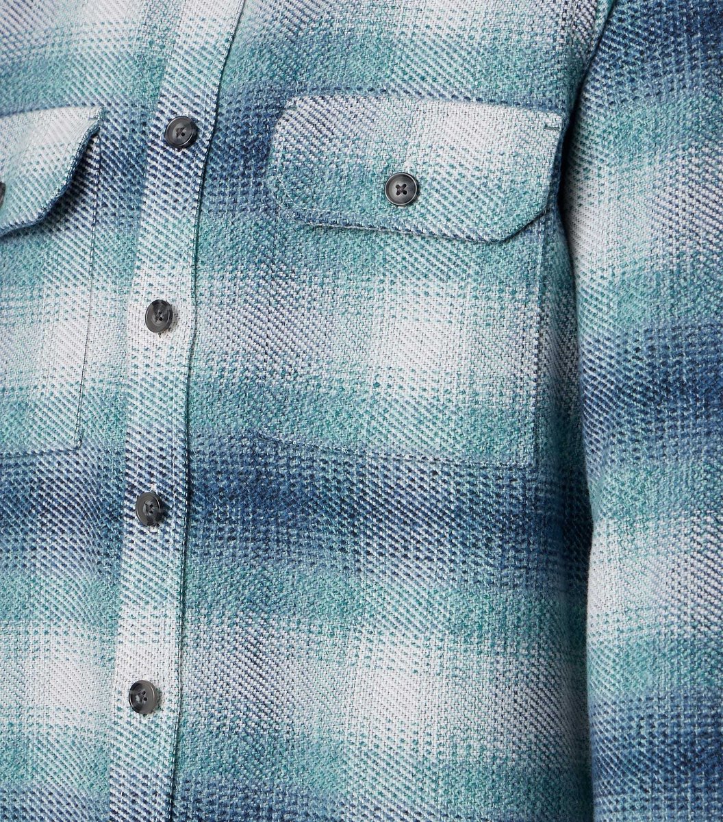 CASA MODA comfort fit overshirt - blauw met turquoise en wit geruit