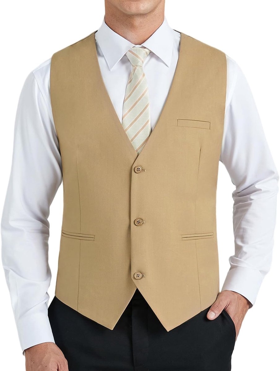 Herenvesten formele klassieke V-hals effen kleur vesten voor mannen bruiloft feest zakelijke katoenen pak vest met zakken XS-4XL