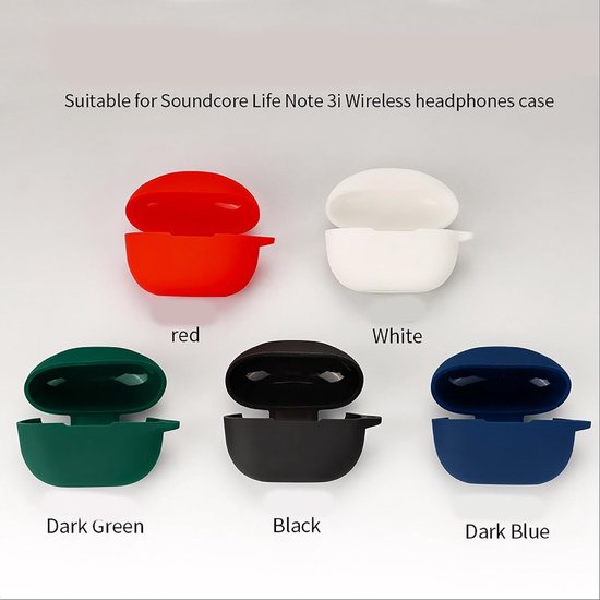 Cilicone Hoesje Compatibel met SoundCore Life Note 3i, ultradunne zachte hoes, Slim-Fit, Anti-Fall, niet gemakkelijk te vuil - Zwart — afbeelding 4