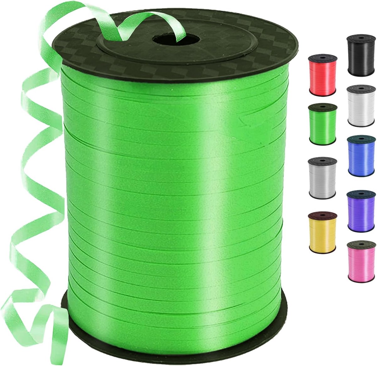 Cadeaulint, 450 meter/500 yard lint, groen krullint, ballonlint voor ballonsluitingen, Kerst Nieuwjaar cadeauverpakking, knutselen, feestdecoratie, bruiloftsdecoratie