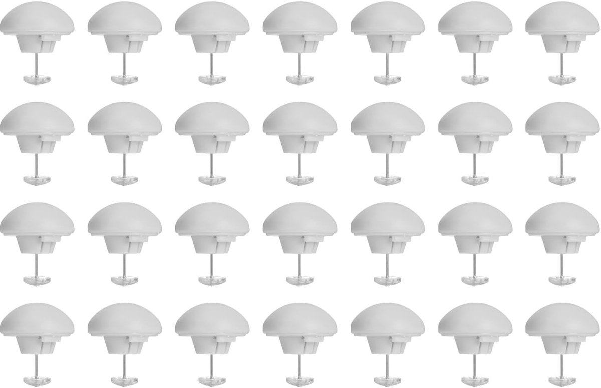 28 stuks bedclips van katoen in paddenstoelvorm, knoopsluitingen voor dekbedden, dekens, kussens en gordijnen, lichtgrijs