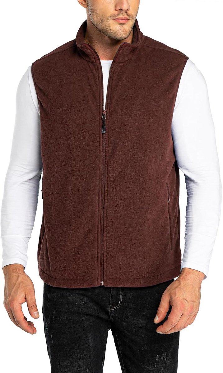 33,000ft Heren fleece vest jas staande kraag ultralicht outdoor mouwloos fleecejack giilet tops fleece vest heren met zakken ritssluiting
