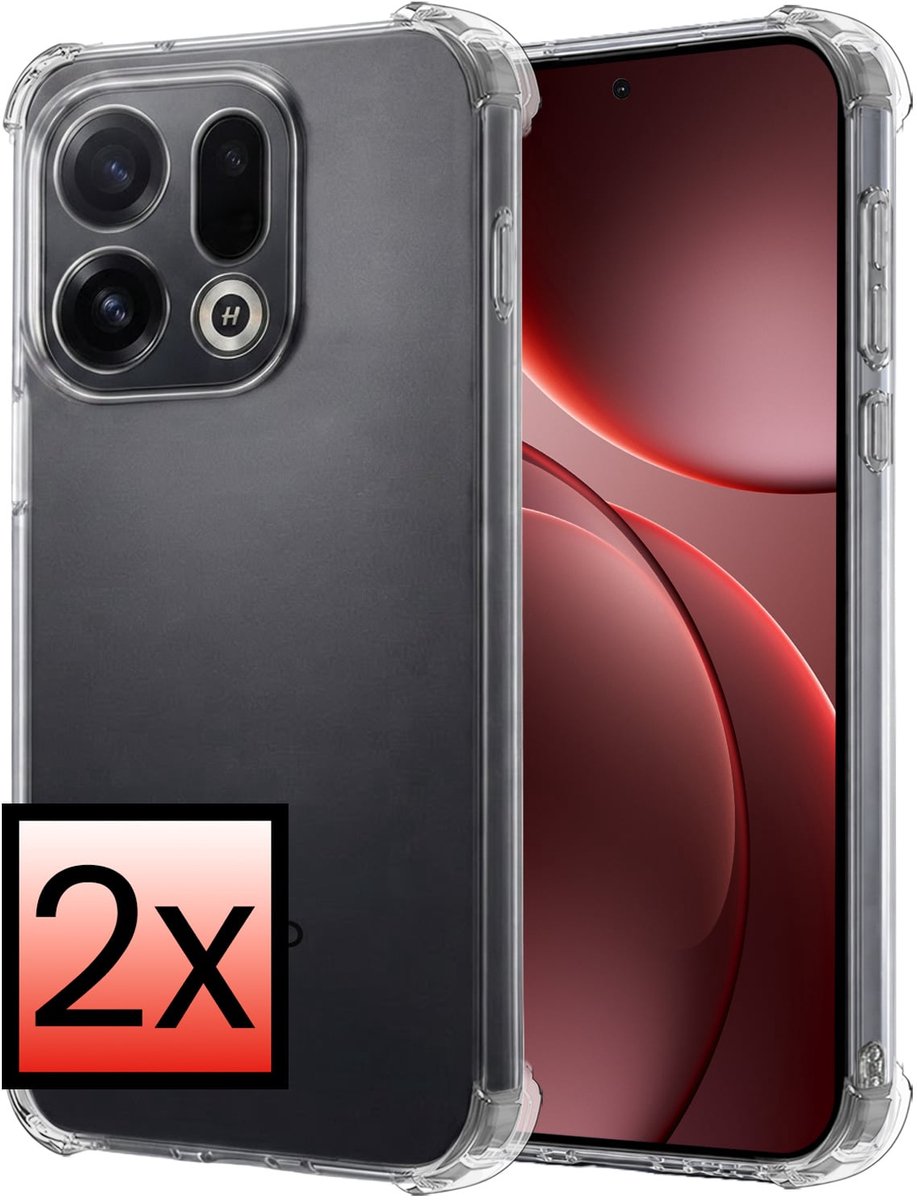 Hoesje - 2 Stuks - Geschikt voor OPPO Find X9 - Sterk & Shockproof - Siliconen Case - Back Cover - Telefoon Hoes Shock Proof - Transparant