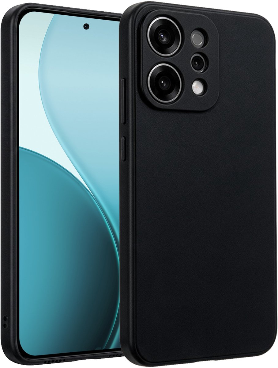 Hoesje - Geschikt voor Oppo Reno 14 - Sterk & Shockproof - Siliconen Case - Hoes Cover - Telefoonhoes - Zwart