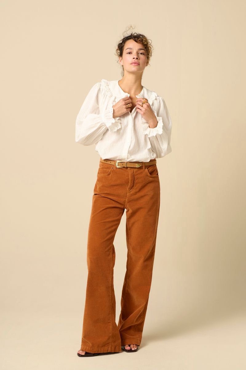 Sissy-Boy - Bruine hight waist corduroy flaired broek