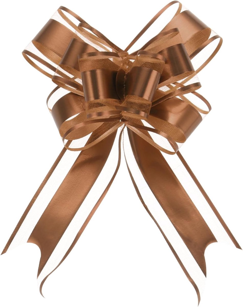 Strikken, 10 cm trekstrik, cadeau, decoratieve strik voor knutselen, bruiloft, verjaardag, cadeauverpakking (koffie)