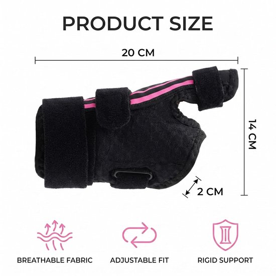 Polsbandage, 1 stuk, met spalk voor carpale tunnel, peesontsteking, artritis, pijnverlichting, stijve stabilisatie met open duim ontwerp voor RSI. — afbeelding 4