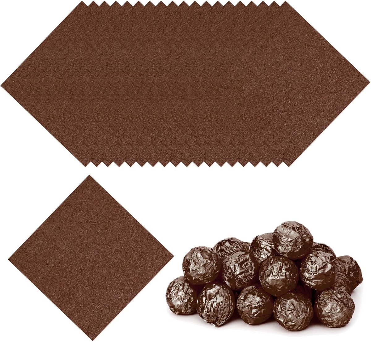 3,15 Inch Folie Snoep Wrappers, 100 Stks Chocolade Inpakpapier voor Zelfgemaakte Karamel DIY Snoepjes Decoratie Chocolade Cake Verpakking, Donkere Koffie