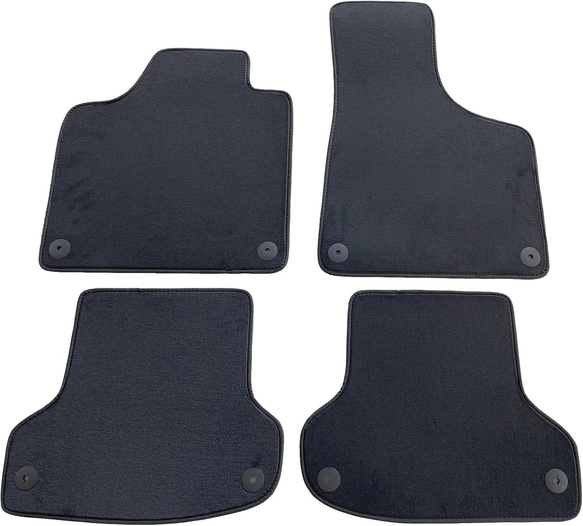 Vloermatten A3 8P en Sportback 8PA 2003-2012 Premium velours donkergrijs/antraciet met gripboord, precies passend met ankerknoppen