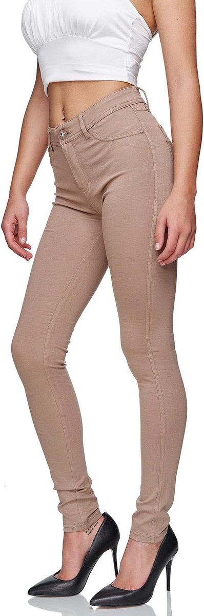 Stretch broek voor dames, skinny fit, jegging high waist, regular stofmix broek