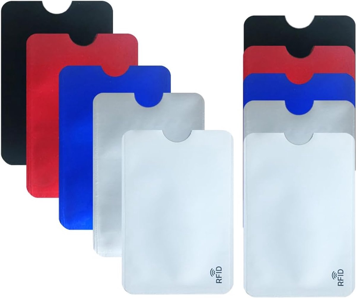 10 stuks creditcardhoezen met RFID-bescherming, elektronische fraudeafscherming voor creditcards, debet- en identiteitskaarten, dun en licht voor reizen, veilig voor vrouwen en mannen