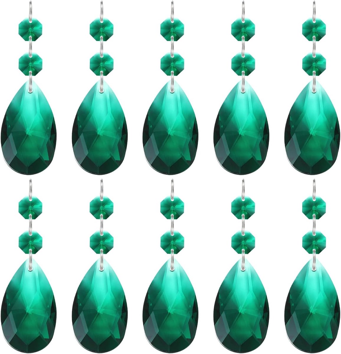 Traanvormige kristallen kroonluchter hangers kralen, 10 stuks 85 mm lengte 38 mm kroonluchter prisma's onderdelen ornamenten hangende kralen voor doe-het-zelf kunst ambachten decoratie