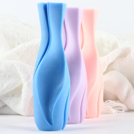 Fles kaars vorm bloem vaas kaarsvormen bloem vaas siliconen vorm stompkaars vormen voor kaarsen woondecoratie kaarsen maken aromatherapie gips kaarsen klei ambachten — afbeelding 3