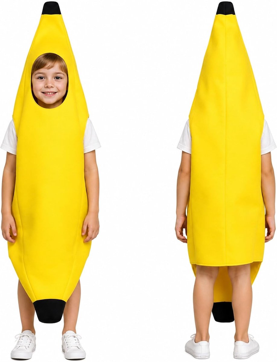 Banaan, meisjes, jongens, kleding, polyester, zacht, comfortabel, grappig, voor carnaval, Halloween, Kerstmis, geel
