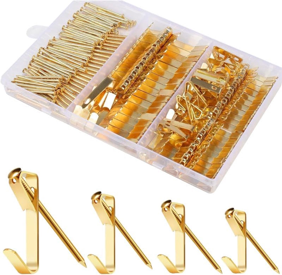 90 stuks fotoophangset, fotoophanghaken, framehaken voor het ophangen van foto's, spiegelschilderijen voor gipsplaat en hout, 4,5 kg, 13 kg, 22 kg, 45 kg zware fotohangers