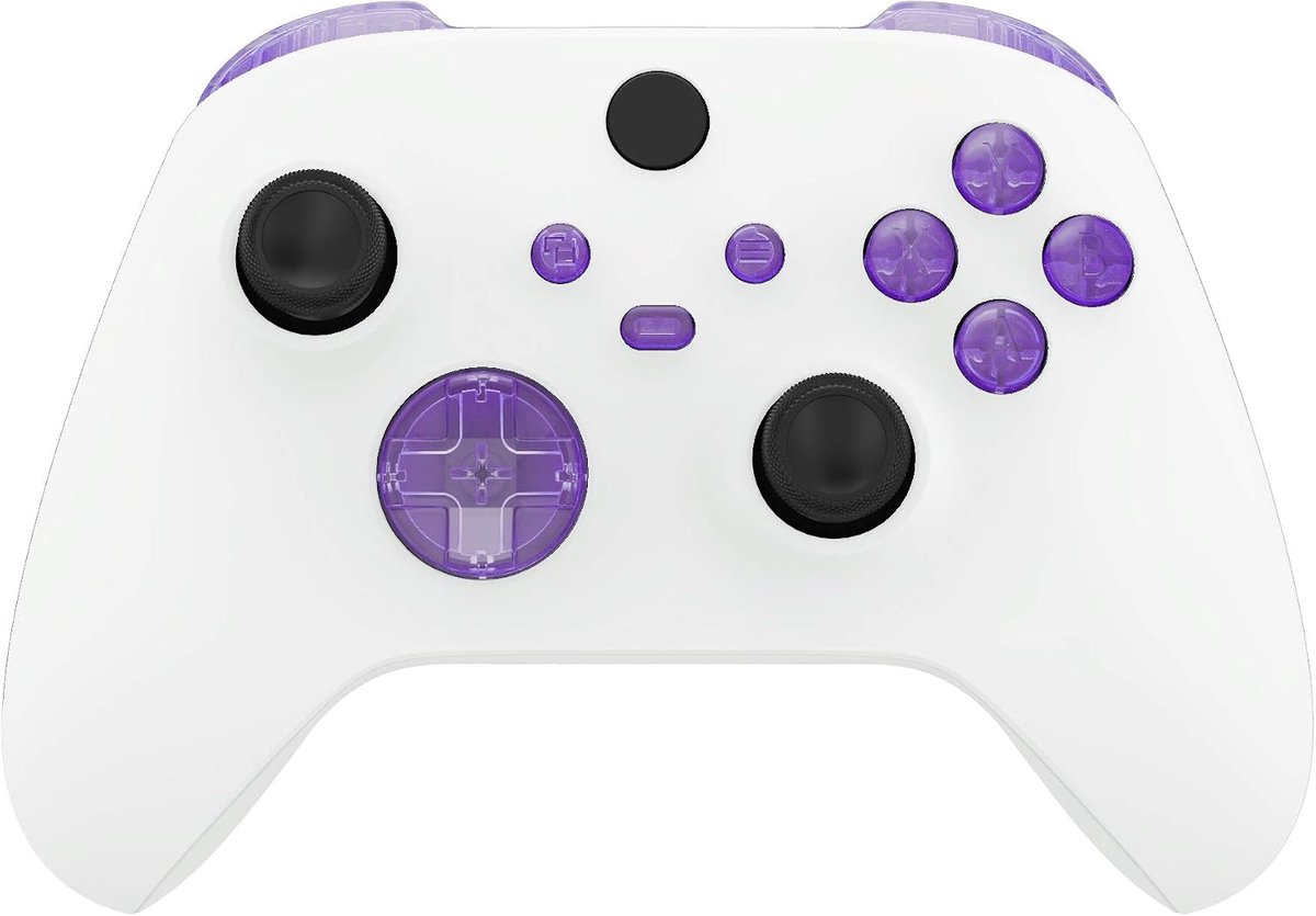 EXtremeRate Knoppen Buttons voor Xbox Serie S X Controller,Vervangende Toetsen LB RB LT RT Bumpers Triggers D-pad ABXY Start Back Sync Share voor Xbox Serie X/S Controller-Transparant Parrs