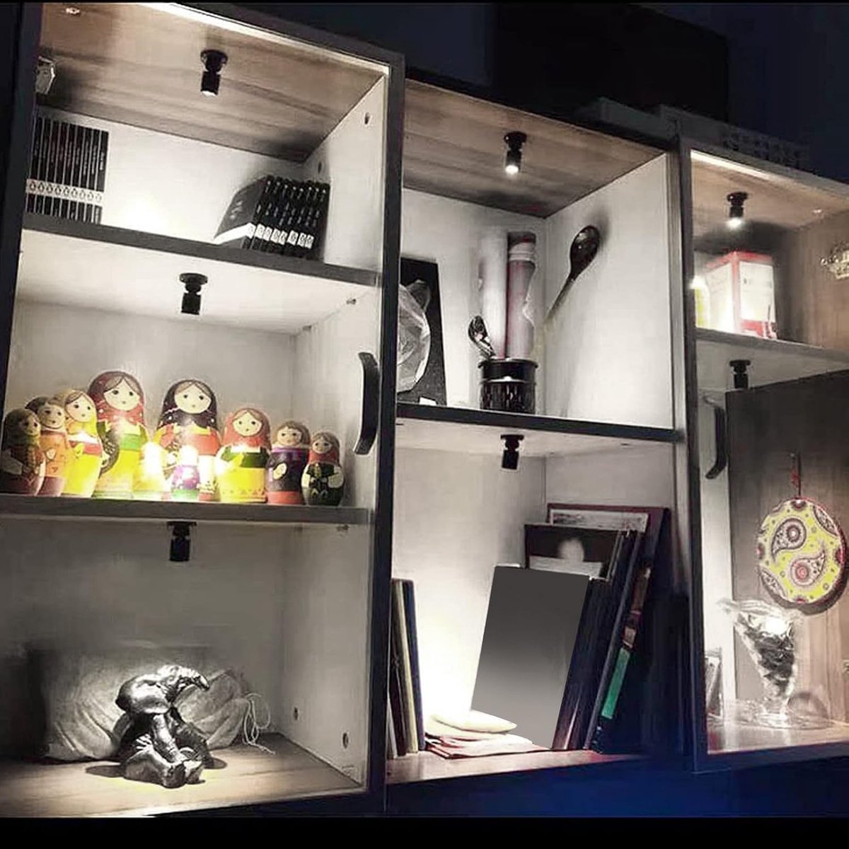 Mini-spotverlichting - Wit - Dimbaar - Aluminium - Voor Vitrines en Sieradenkasten